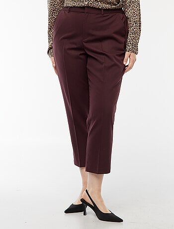 Pantaloni a sigaretta con apertura con gancetto e zip -