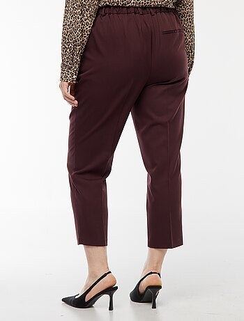 Pantaloni a sigaretta con apertura con gancetto e zip -