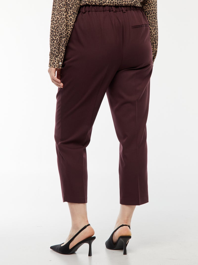 Ballandoro Pantaloni Eleganti Donna Palazzo Vita Alta Larghi - Per Completo Cerimonia Cotone Curvy, Pantalone Tailleur Made In Italy Autunno (IT, Testo, S, Regular, Regular, Beige Sabbia - 7