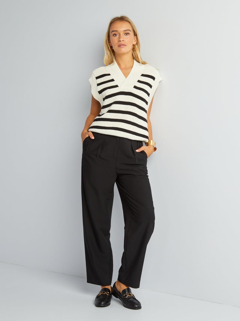 Pantaloni a sigaretta con pinces nero - Kiabi