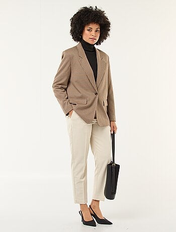 Pantaloni a sigaretta tinta unita con 2 tasche