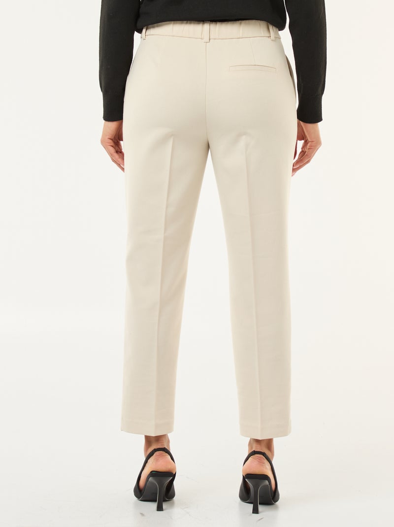 Pantaloni a sigaretta tinta unita con 2 tasche Beige - Kiabi
