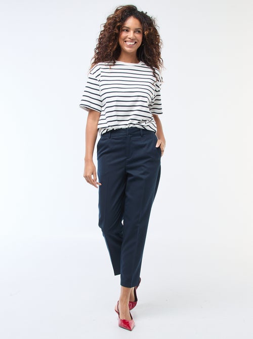 Pantaloni a sigaretta tinta unita con 2 tasche - Kiabi