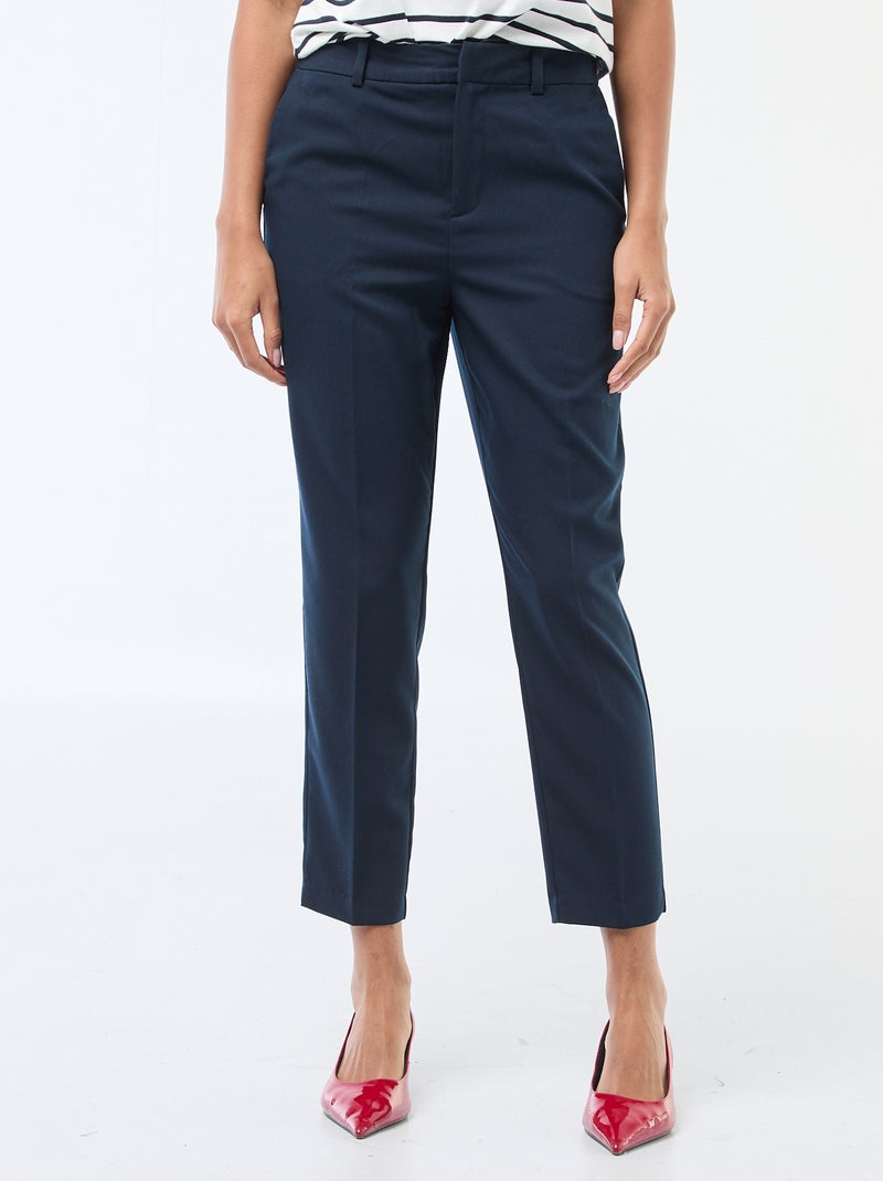 Pantaloni a sigaretta tinta unita con 2 tasche Blu - Kiabi