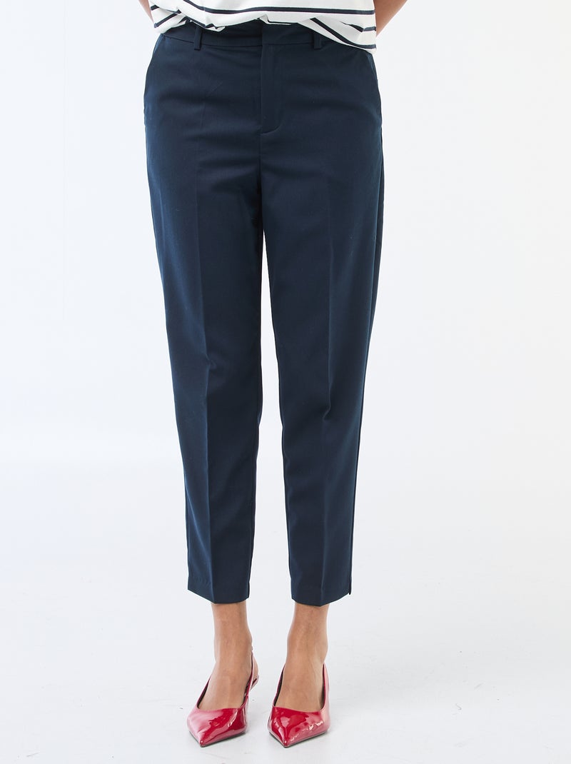 Pantaloni a sigaretta tinta unita con 2 tasche Blu - Kiabi
