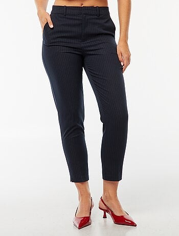Pantaloni a sigaretta tinta unita con 2 tasche