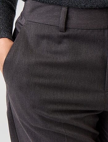 Pantalone da donna a sigaretta tinta unita in tessuto armaturato