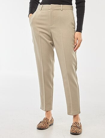 Pantaloni a sigaretta tinta unita con 2 tasche