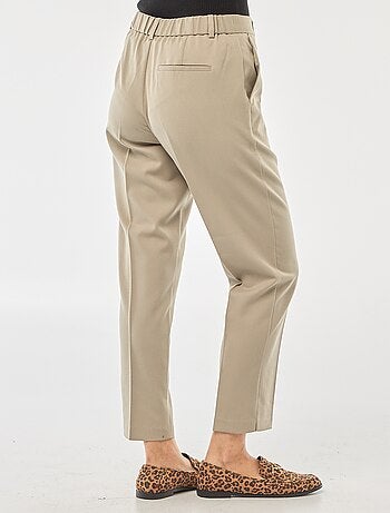 Pantaloni a sigaretta tinta unita con 2 tasche