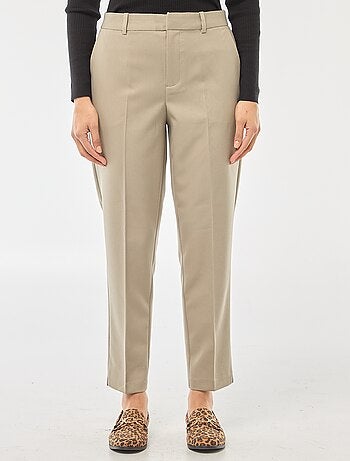 Pantaloni a sigaretta tinta unita con 2 tasche