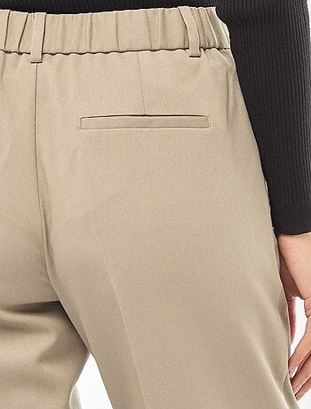 Pantaloni a sigaretta tinta unita con 2 tasche