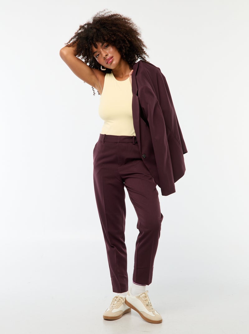 Pantaloni a sigaretta tinta unita con 2 tasche Viola - Kiabi