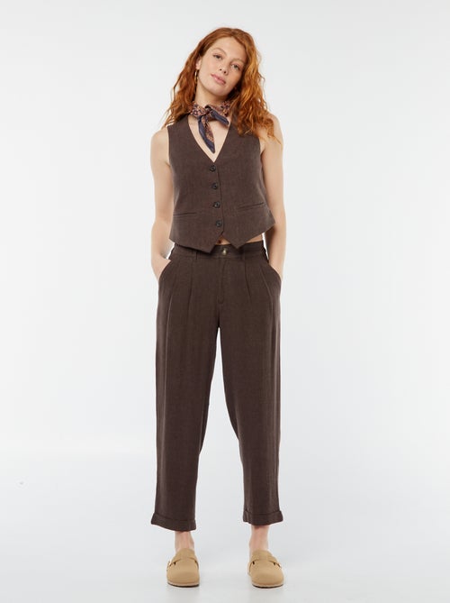 Pantaloni a sigaretta tinta unita - Kiabi