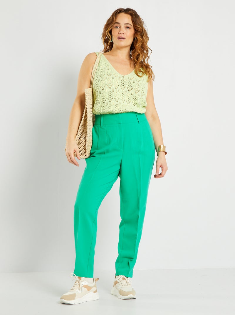 Pantaloni a sigaretta tinta unita Verde - Kiabi