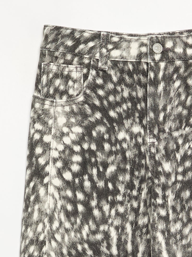Pantaloni a taglio dritto a fantasia Grigio - Kiabi