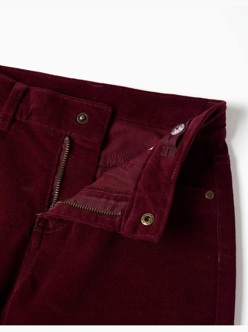 Pantaloni a taglio dritto in velluto a coste Rosso scuro - Kiabi
