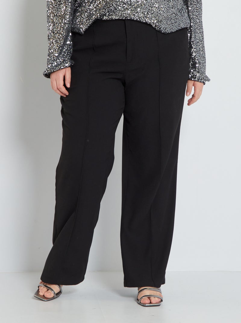 Pantaloni a vita alta - taglio straight Nero - Kiabi