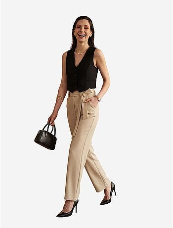 Pantaloni a vita alta a gamba ampia con cintura my fashion