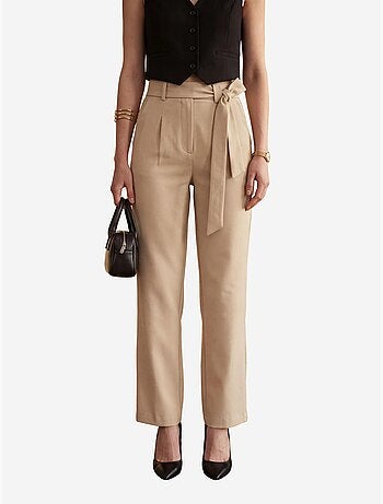 Pantaloni a vita alta a gamba ampia con cintura my fashion
