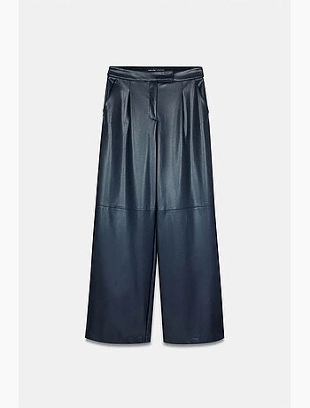 Pantaloni a vita alta a gamba ampia in ecopelle dilvin