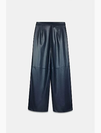 Pantaloni a vita alta a gamba ampia in ecopelle dilvin