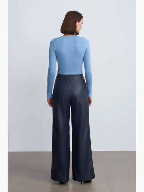 Pantaloni a vita alta a gamba ampia in ecopelle dilvin - Kiabi Pantaloni a vita alta a gamba ampia in ecopelle dilvin - Kiabi