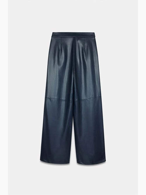 Pantaloni a vita alta a gamba ampia in ecopelle dilvin - Kiabi Pantaloni a vita alta a gamba ampia in ecopelle dilvin - Kiabi