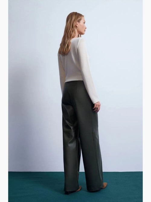 Pantaloni a vita alta a gamba ampia in ecopelle dilvin - Kiabi Pantaloni a vita alta a gamba ampia in ecopelle dilvin - Kiabi