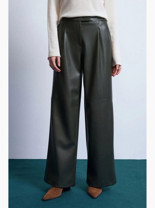 Pantaloni a vita alta a gamba ampia in ecopelle dilvin - Kiabi Pantaloni a vita alta a gamba ampia in ecopelle dilvin - Kiabi