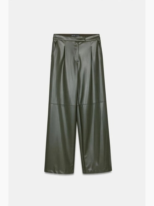 Pantaloni a vita alta a gamba ampia in ecopelle dilvin - Kiabi Pantaloni a vita alta a gamba ampia in ecopelle dilvin - Kiabi