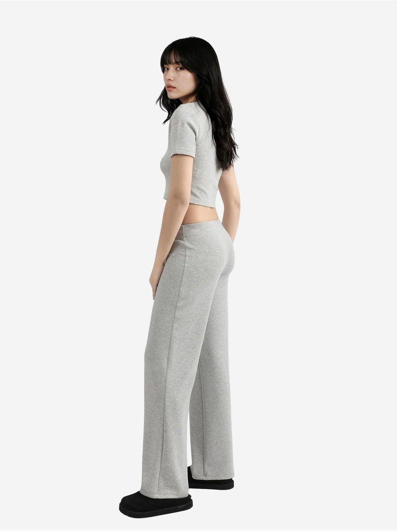 Pantaloni a vita alta a gamba dritta busem Grigio chiaro - Kiabi