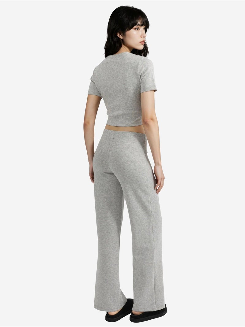 Pantaloni a vita alta a gamba dritta busem Grigio chiaro - Kiabi