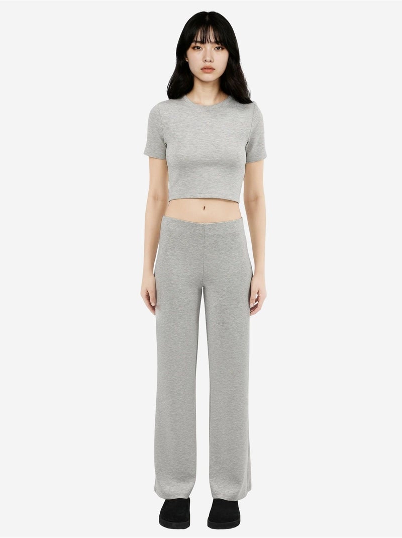 Pantaloni a vita alta a gamba dritta busem Grigio chiaro - Kiabi