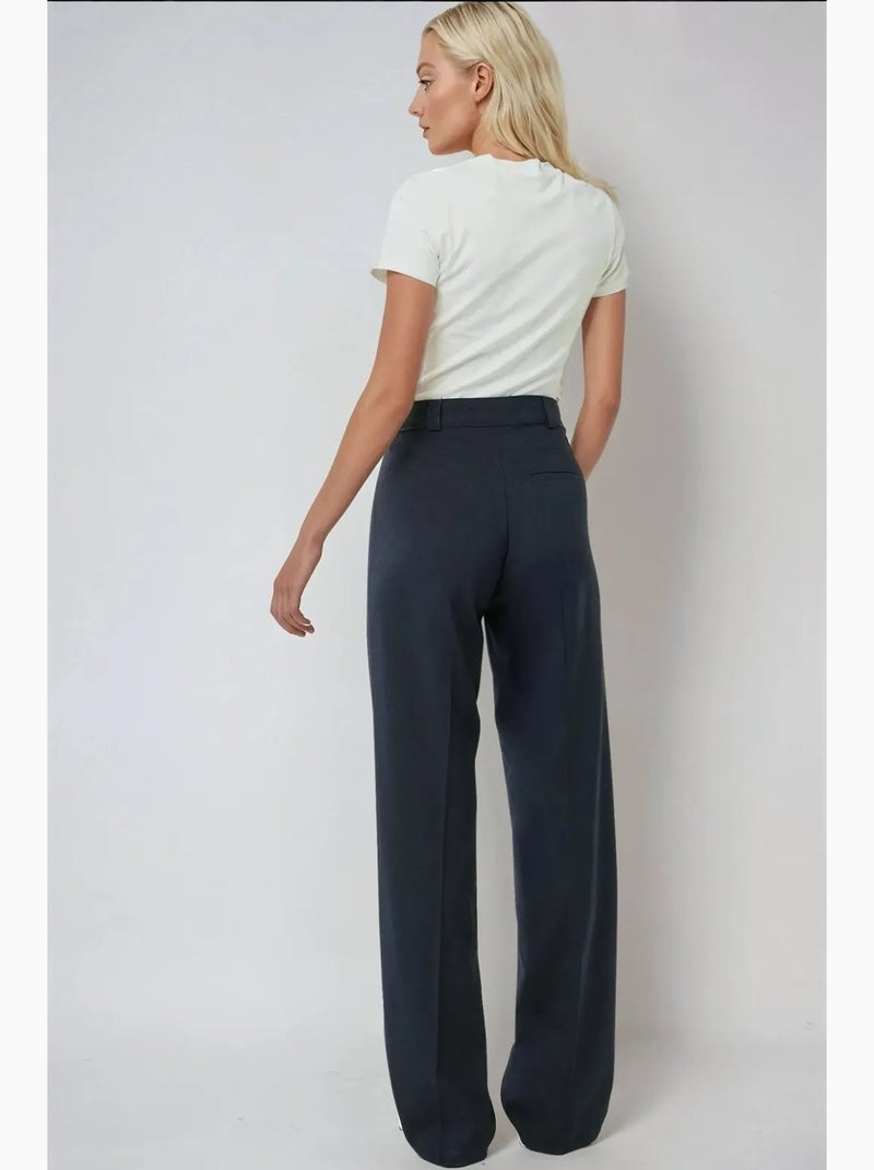 Pantaloni a vita alta a gamba dritta hiccup Blu marino - Kiabi