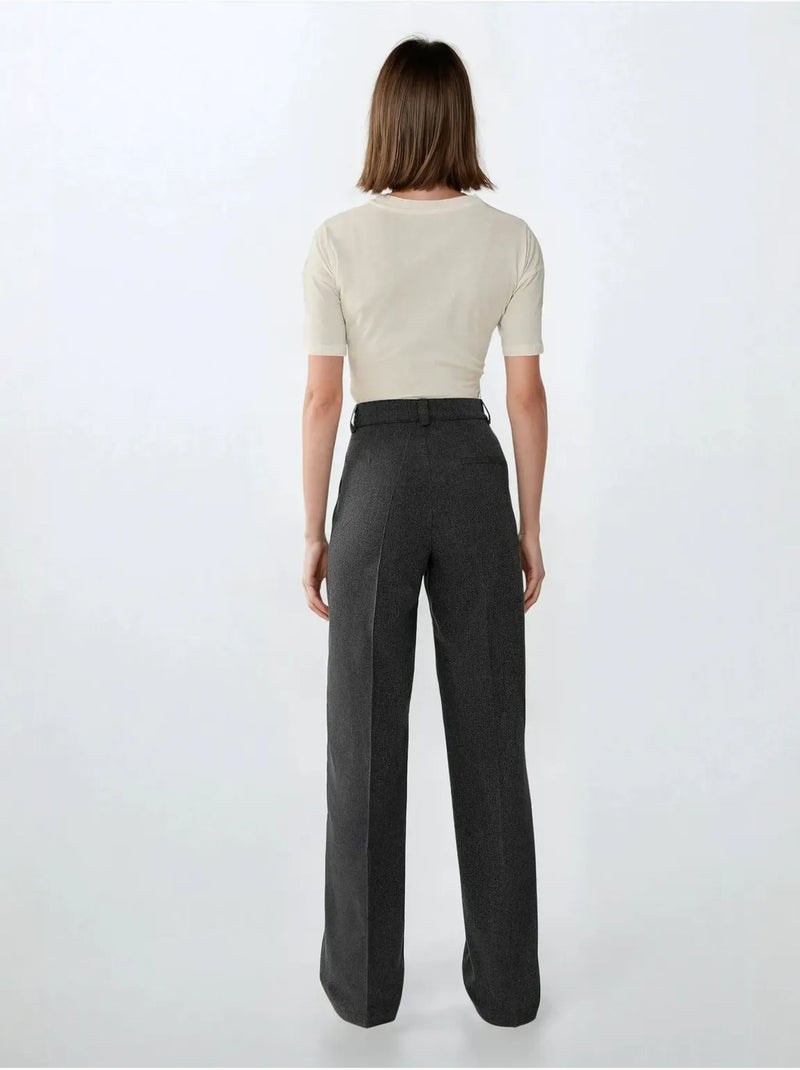 Pantaloni a vita alta a gamba dritta hiccup Grigio scuro - Kiabi