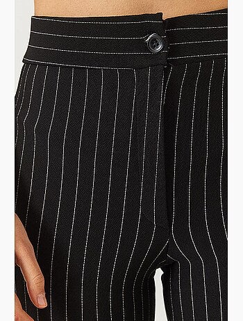 Pantaloni a vita alta a righe lucci