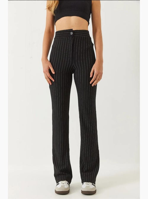 Pantaloni a vita alta a righe lucci - Kiabi Pantaloni a vita alta a righe lucci - Kiabi