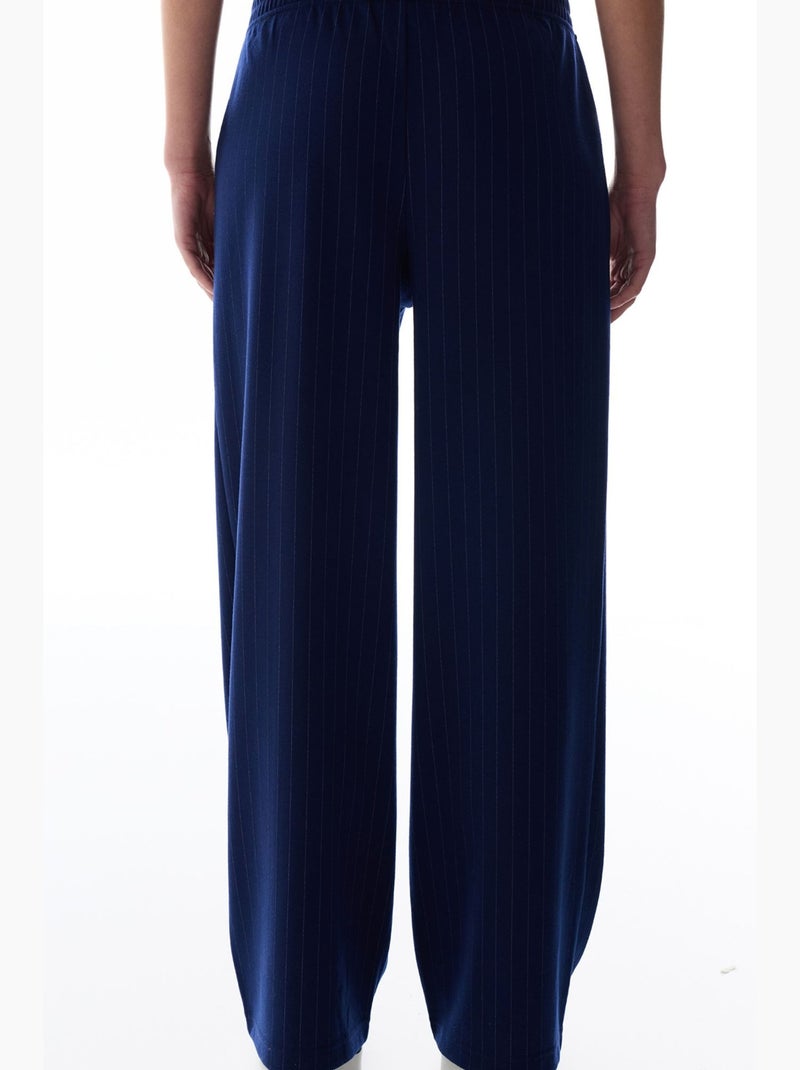 Pantaloni a vita alta a righe penti Blu marino - Kiabi