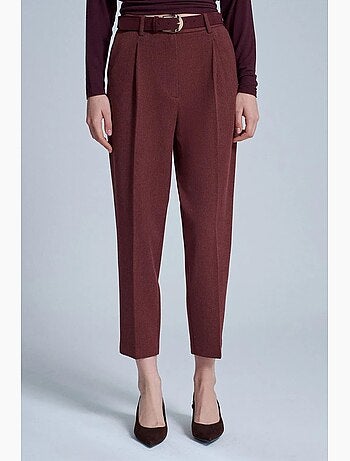 Pantaloni a vita alta con cintura e gamba dritta dilvin