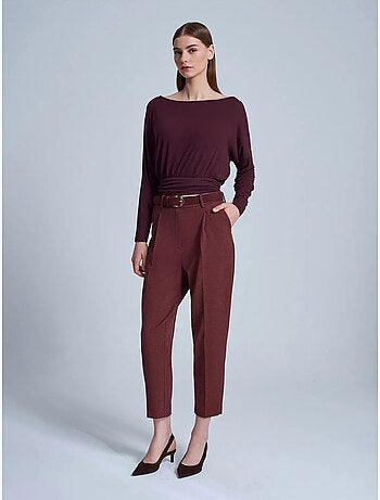 Pantaloni a vita alta con cintura e gamba dritta dilvin