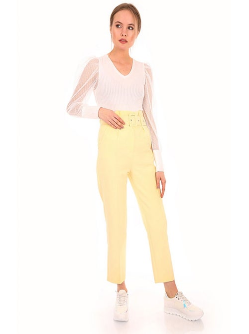 Pantaloni a vita alta con cintura - Kiabi