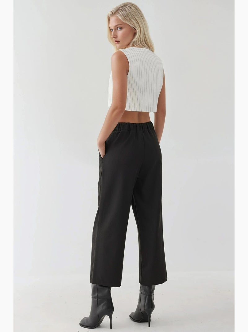 Pantaloni a vita alta con dettaglio bottoni hiccup Nero - Kiabi