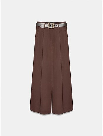Pantaloni a vita alta con pieghe e gamba ampia dilvin