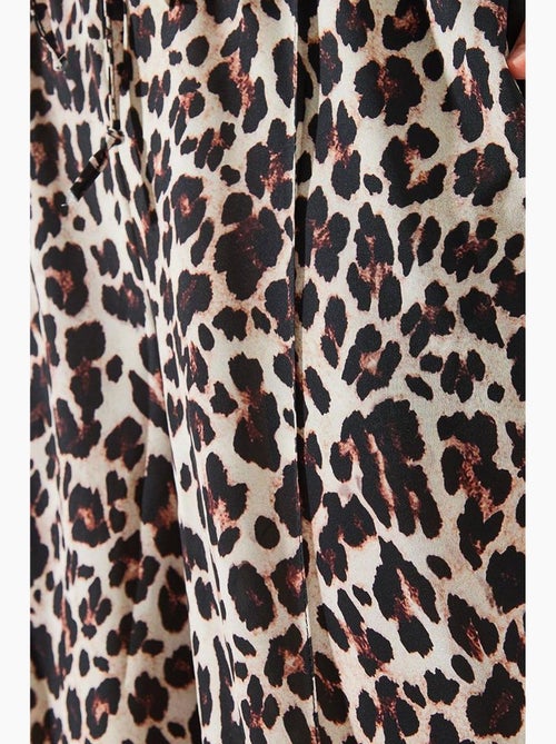 Pantaloni a vita alta con stampa leopardata a gamba ampia lucci - Kiabi Pantaloni a vita alta con stampa leopardata a gamba ampia lucci - Kiabi