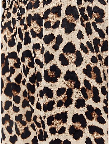 Pantaloni a vita alta con stampa leopardata e gamba ampia mixray