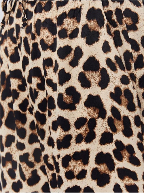 Pantaloni a vita alta con stampa leopardata e gamba ampia mixray - Kiabi Pantaloni a vita alta con stampa leopardata e gamba ampia mixray - Kiabi