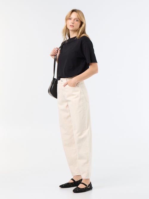 Pantaloni a vita alta con taglio a palloncino - Kiabi