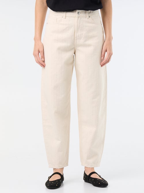 Pantaloni a vita alta con taglio a palloncino - Kiabi