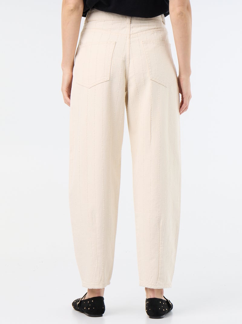 Pantaloni a vita alta con taglio a palloncino Bianco - Kiabi