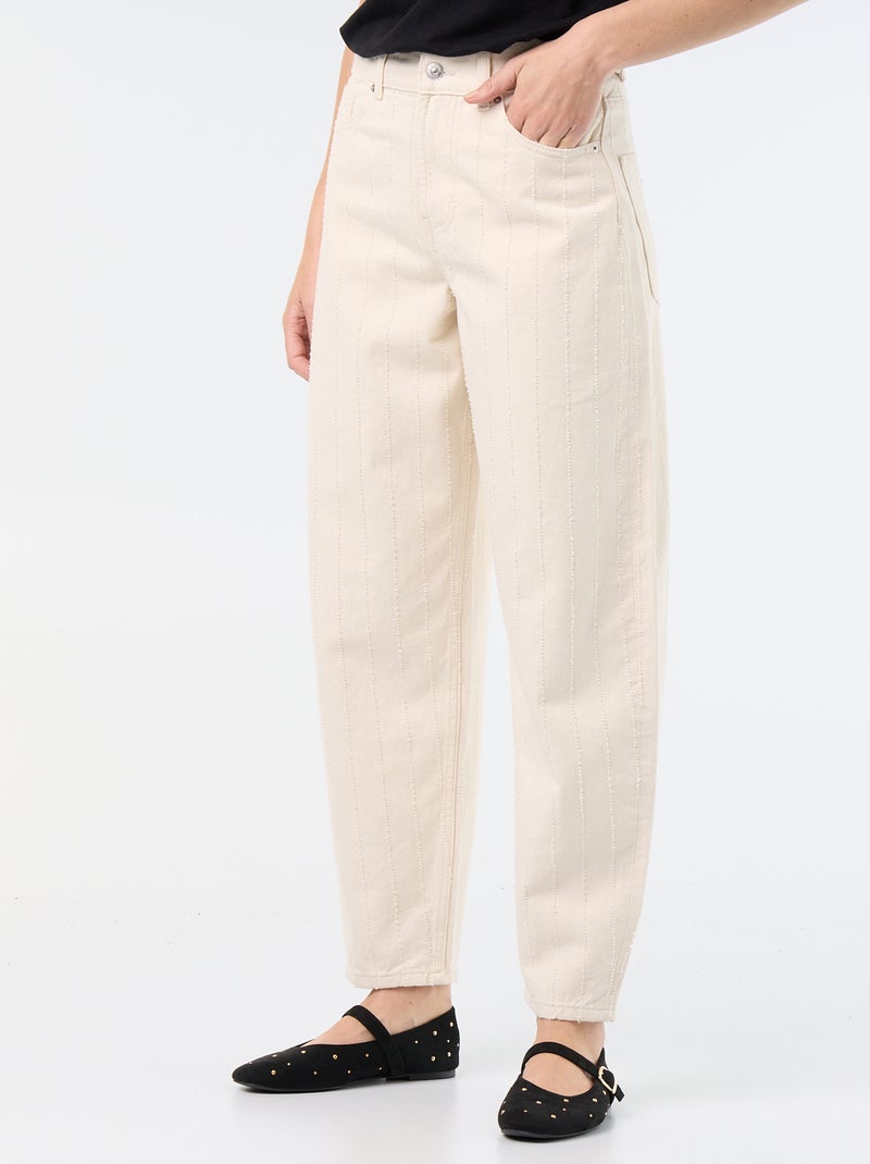 Pantaloni a vita alta con taglio a palloncino Bianco - Kiabi